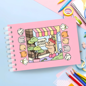 Livro de Colorir Pintar Bobbie Goods Capa Rosa Impressão Somente Frente Papel 120g 15x21 Impressão apenas frente Brilho total capa Capa dura Acompanha 1 acetato